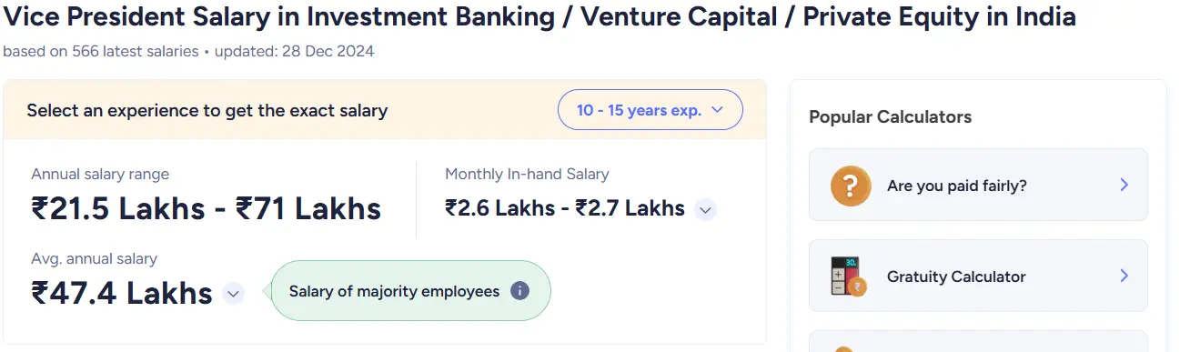 VP Salary In Investment Banks